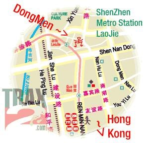 dongmen ბაზარზე Shenzhen რუკა