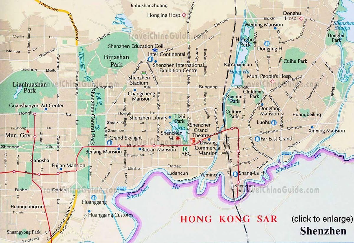 Shenzhen, guangdong, ჩინეთი რუკა