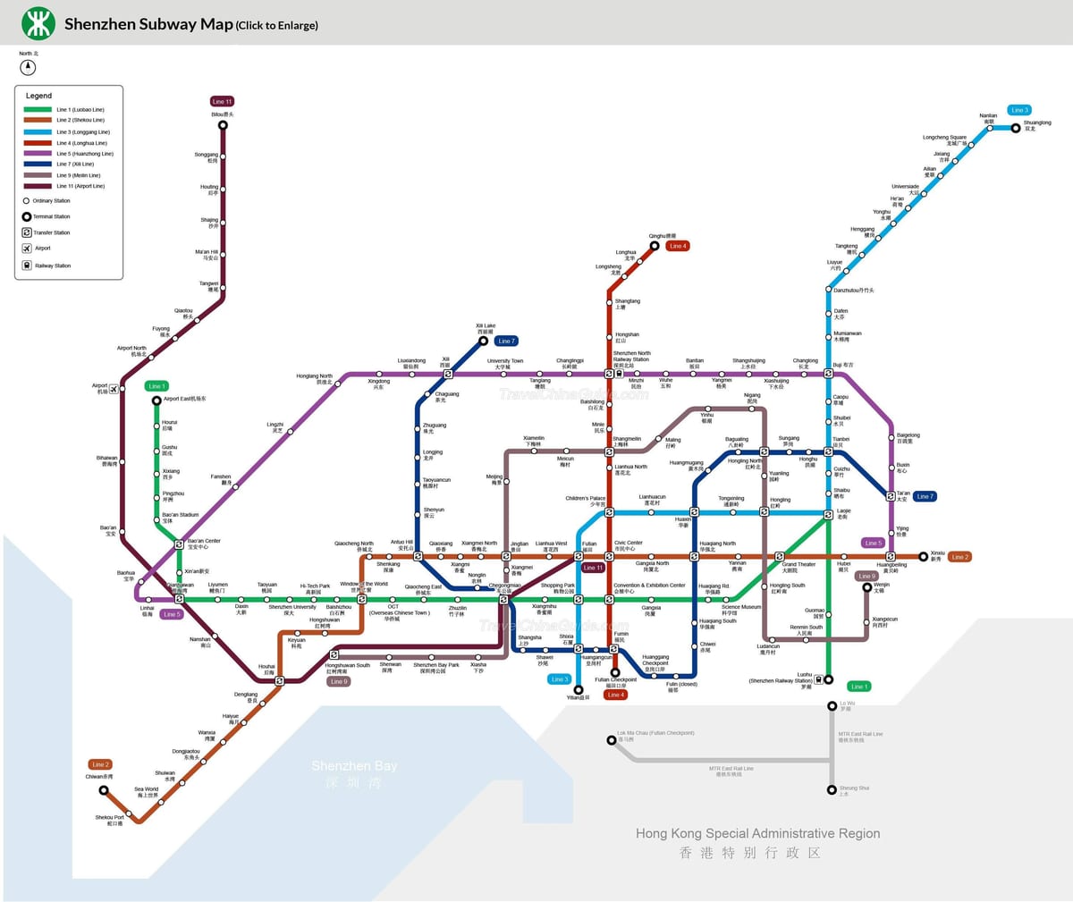 Shenzhen mtr რუკა