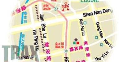 Dongmen ბაზარზე Shenzhen რუკა